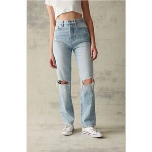 Pacsun Button Fly Dad Jeans in Distressed Light Blue - Size 25 - Preowned
